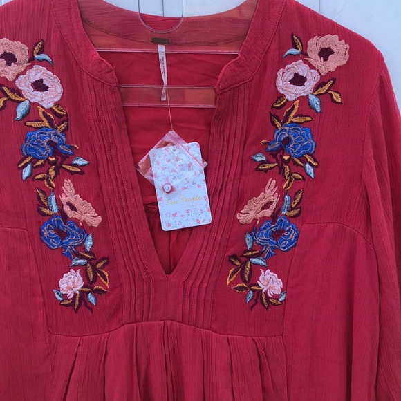 Free People Mia Embroidered Minidress!)  (XS A10 - Picture 6 of 8